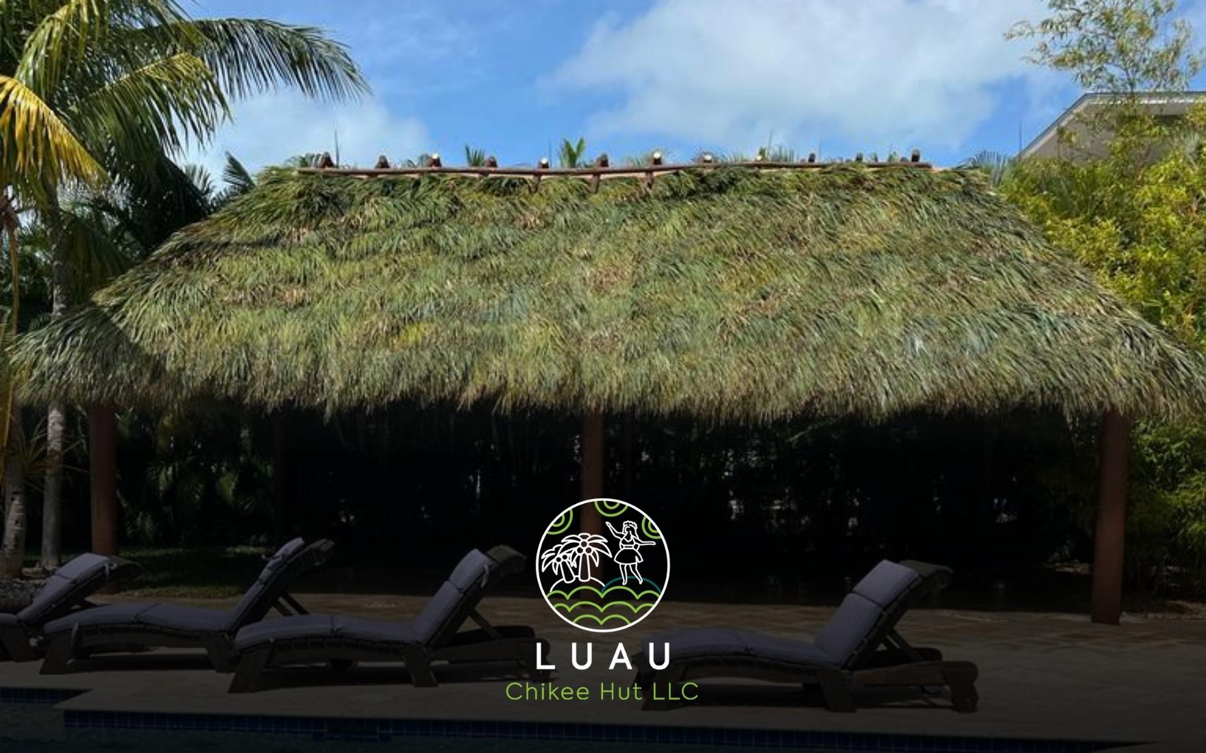Soft broom used to remove leaves from chickee hut roof