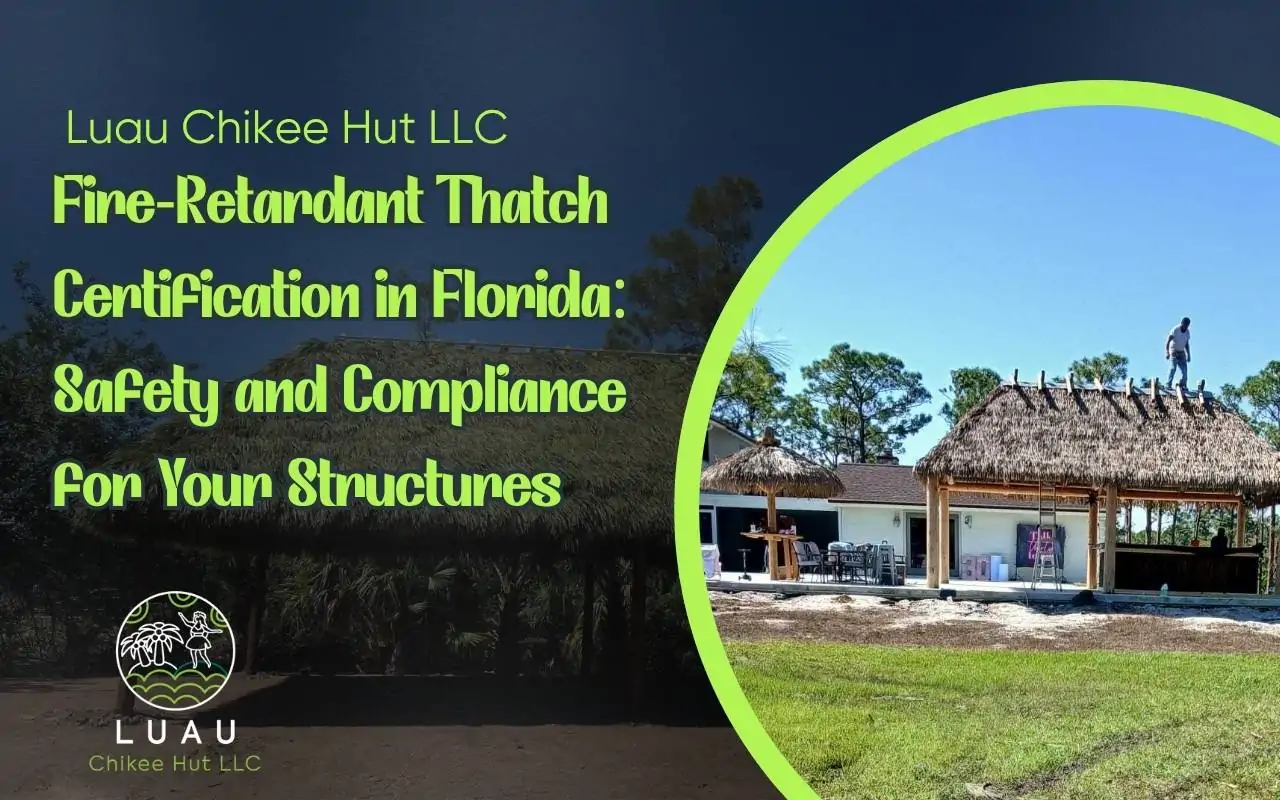 Application of certified fire-retardant thatch treatment ensuring safety compliance in Florida